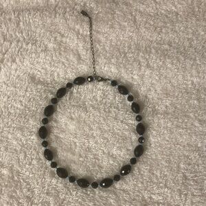 Elegant Black and Blue Beaded Necklace